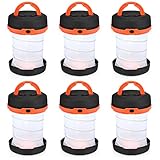SHINE HAI Camping Lantern Flashlights, Collapsible LED Tent Lights Battery Powered lamp for Outdoor Emergency Hiking Hurricane Outages Storms Backpacking 6-pack (Batteries are Not Included)