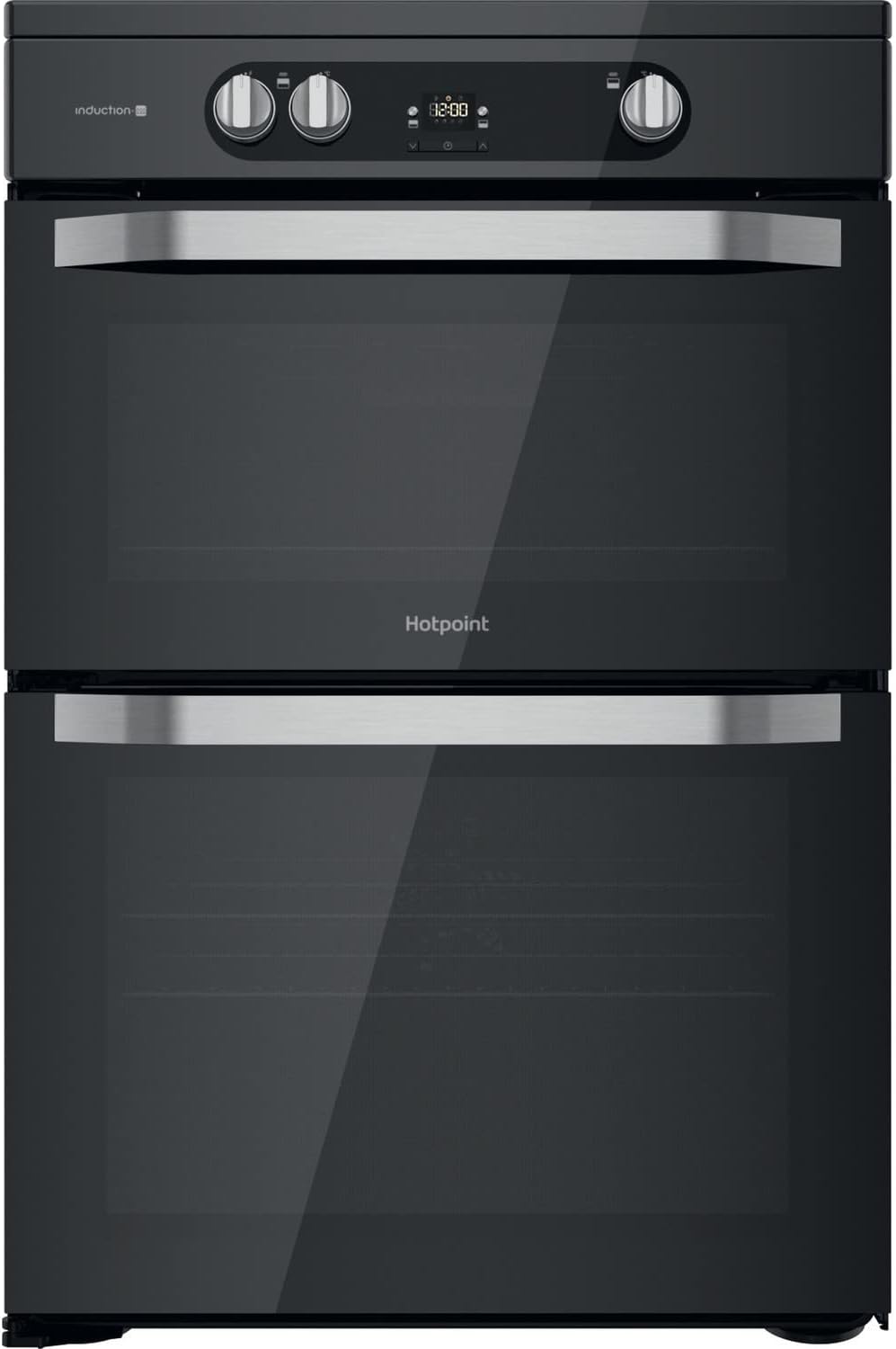 Hotpoint 60cm Double Oven Induction Electric Cooker Black