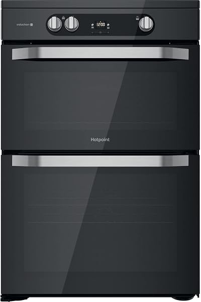 Hotpoint 60cm Double Oven Induction Electric Cooker Black