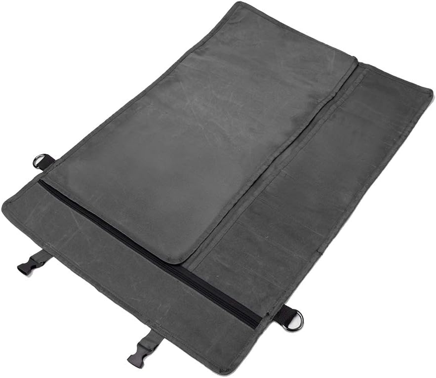 Chef’s Knife Roll, Roll Up Knife Bag, Multifunctional 11 Pockets Knife Carrying Case, Travel Knife Carrier Holder, Large Capacity/Durable Waxed Canvas/Ultralight Cultery Knife Protectors (Grey): Kitchen & Dining