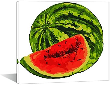 Diy Oil Painting Paint by Number Kit For Adults Wall Art -Still Food Watermelon 16x20inch
