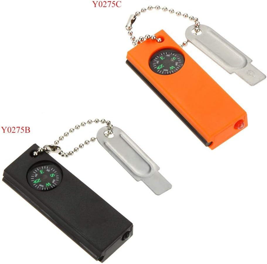 XiaoMall Outdoor Portable Water Resistant Travel Survival Magnesium Stone Flint Fire Starter Lighter Maker Kit With LED Flashlight Compass