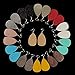 12 Pairs Faux Leather Earrings Teardrop Petal Drop Earrings Long Dangle Earrings Lightweight Leaf Handmade Earrings with Clear Silicone Backings for Women Girls Teens