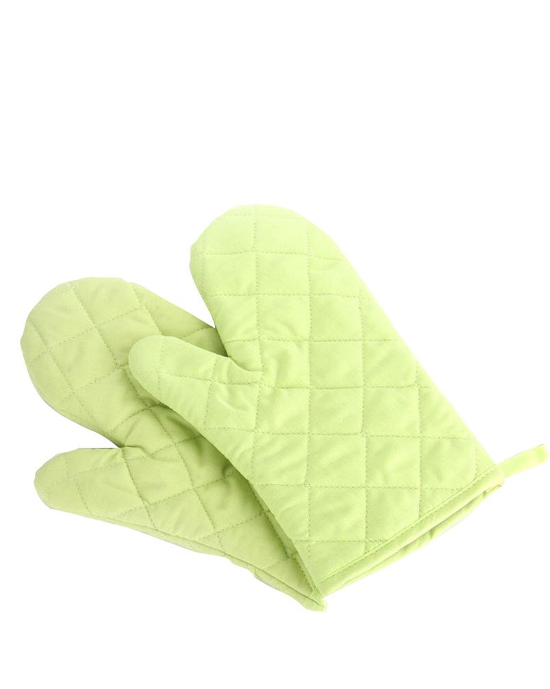 Oven Baking Gloves Thick Heat Resistant Insulation Heat Proof Cotton Oven Glove Pot Holder Cooking Mitts Kitchen Essential 1 Pair Green