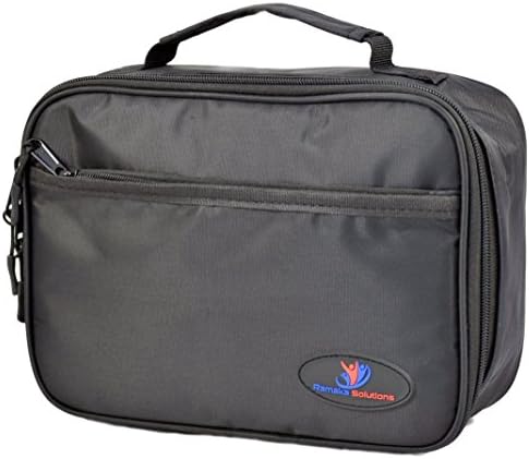 Ramaka Solutions - Insulated Lunch Bag Box for Kids – Stain Resistant Nylon, Easy to Clean Lunch Tote for School or Sports- Large Zippered Pockets, Padded Carry Handle (Black)