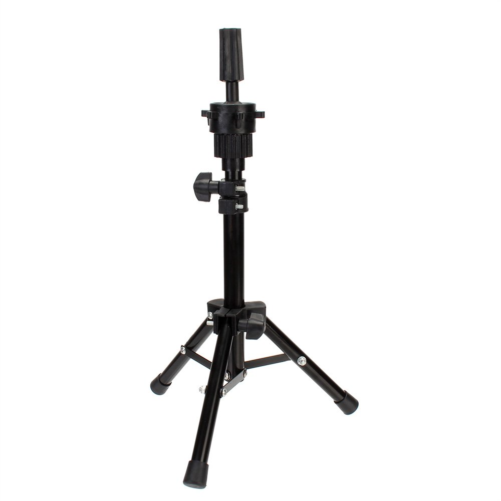 Neverland Beauty Mini Tripod Wig Stand, Adjustable Desktop Mannequin Head Holder (36.2-63CM) for Hairdressing Training, Styling, and Display, Black