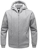 Wantdo Men's Warm Sweatshirt Sherpa Lined Hooded Cotton Fleece Slim Hoodie Jacket