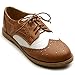 Ollio Women's Flat Shoe Wingtip Lace Up Two Tone Oxford