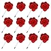 JLIKA Lapel Flower Pin Rose for Wedding Boutonniere Stick - Set of 12 PINS (Red)