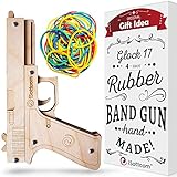 Rubber Band Gun - Toy Gun Glock by iSottcom - Boys Toys for Outdoor Indoor Game - Wooden Toy Guns - Best Gift for Men - Wooden Pistol for Shooting Game - Kids Toys for Pretend Play - Gag Gift