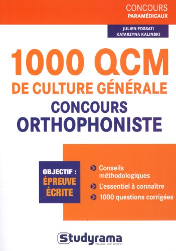 1000 QCM de culture générale, concours orthophoniste