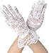 Simplicity Bridal Gloves Lace Wrist Length Special Occasion Wear, White with Lace Wrist
