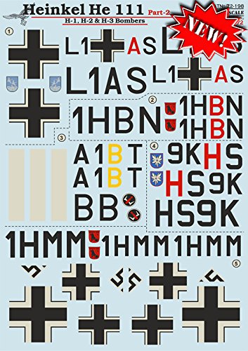 DECAL FOR AIRPLANE HEINKEL HE-111, PART 2 AIRCRAFT 1/72 PRINT SCALE 72-198