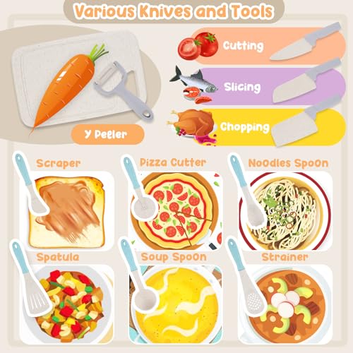 Dreamon Kitchen Toy for Children Set 31 Pieces Kitchen Accessories Children Pots and Pans Toy Gameplay Safe and Durable Gifts for Baby Girl of 3 4 5 6 Years Old
