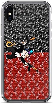 iPhone X/XS Pure Clear Case Cases Cover Black and Red Goyard Monoply