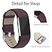 Henoda Replacement Bands Compatible with Fitbit Charge 2, Classic Genuine Leather Charge 2 Band Fitness Wristband for Women Men Small Large Maroon