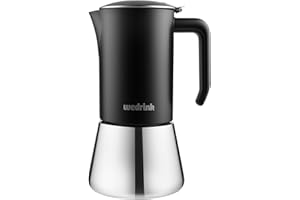 wedrink Stovetop Espresso Maker 6 Espresso Cups Stainless Steel Moka Pot for Greca, Induction, Electric & Gas Stoves(10 OZ/30