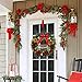 Safeeye Christmas Wreath with Ribbon and Bells, Outdoor Indoor Christmas Wreaths Garland Ornaments Christmas Decorations (12