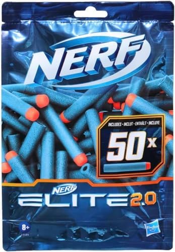 Elite 2.0 - Dardos de Repuesto - 50 Dardos Nerf Elite - Compatible con Todos los lanzadores Que Usan