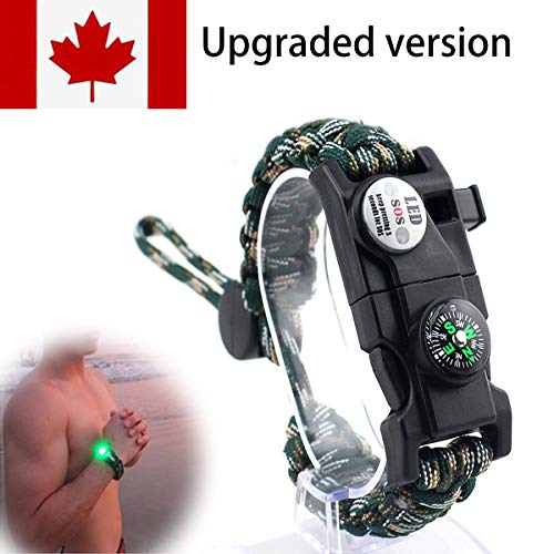 Adjustable-Paracord-Survival-Bracelet-20-in-1-with-SOS-LED-Lights-Compass-Whistle-Phone-Pick-up-Pin-Flintstones-Tactical-Survival-Gear-Set-Waterproof-Suitable-for-Men-Women-and-Children-Lifesaving-bra