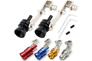 INBOXXE Exhaust Pipe Oversized Roar Maker for Cars and Motorcycles, Car Turbo Sound Whistle Car Exhaust Sound Booster, Exhaust Tailpipe Blow Off Valve Bov Aluminum Universal Auto Accessories(2Pcs L, Black)