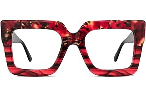 Zeelool Stylish Thick Oversized Square Blue Light Blocking Glasses for Women 100% UV400 Protection Brandon VFP0306