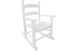 Hngilkoo Toddler Rocking Chair Wooden Comfy Recliner Rocker for Kids Ages 3-6 Baby Lounge Chair Indoor Outdoor Girls Children’s Playroom White