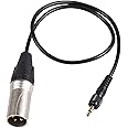 Locking 3.5mm Universal XLR Microphone Cable, Compatible With Sennheiser Saramonic BOYA Comica, Gold-Plated 1/8 Inch Connectors, 3-Pin Male, TRS to XLR Male Balanced Cable Adapter, 1.97 FT