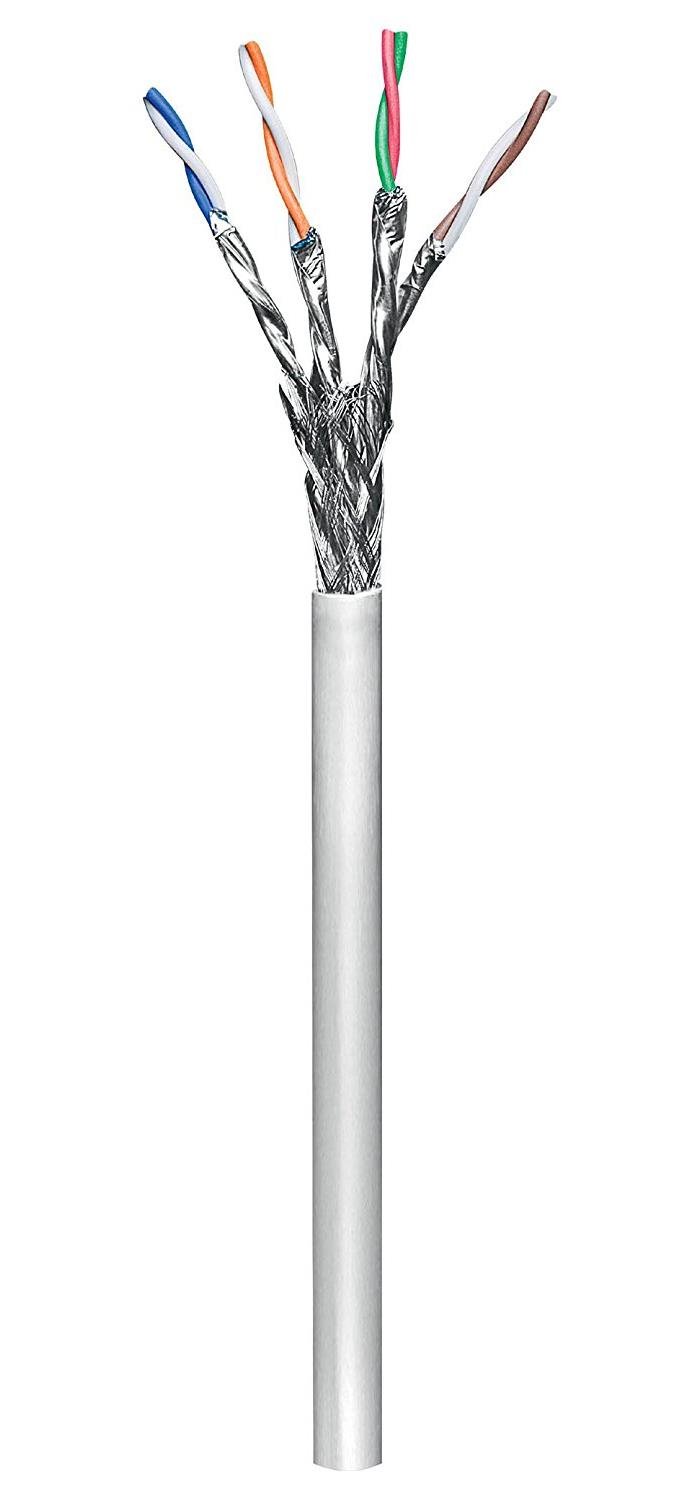 Goobay 93954 CAT 6 Network Cable, S/FTP (PiMF), Grey, 100 m Length