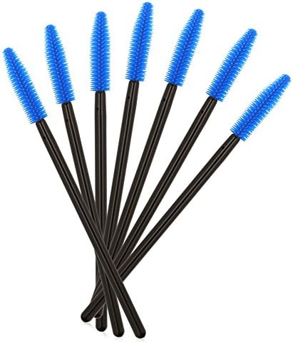 MELADY Silicone Disposable Eyelash Brushes Mascara Wands Applicator Makeup Kits (Pack of 200pcs, Blue(Pyramid-shaped))