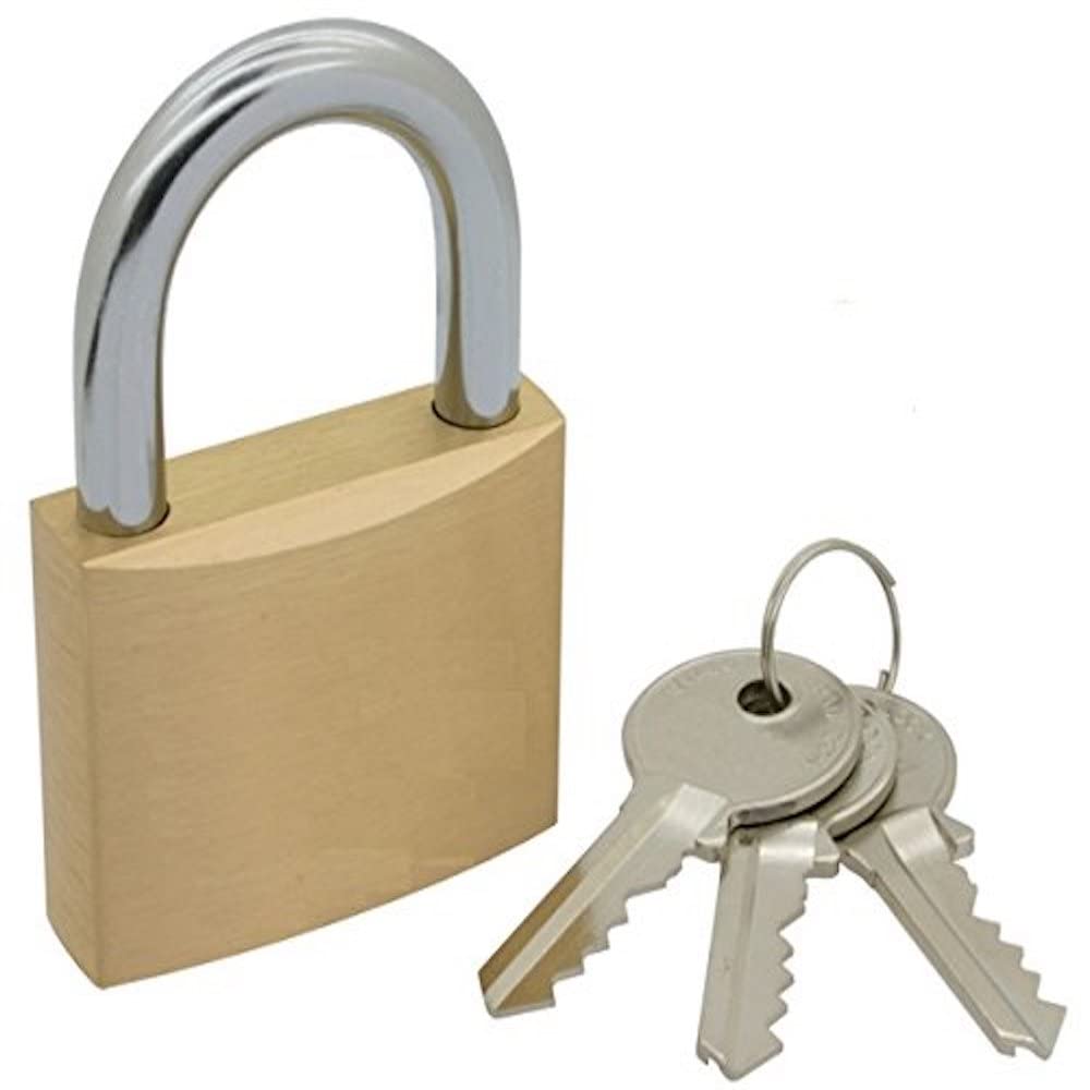 Merriway BH03903 (2 Pcs) Solid Brass Keyed Alike Padlock, Solid Steel Shackle 30mm 1.1/4 inch - Pack of 2 Pieces