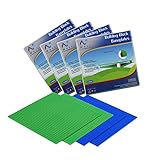 [Stackable Design] LEGO Compatible Brick Building Baseplates by Mast,Large Green & Blue 10