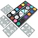 Arteza Kids Face Paint Kit, 16 Colors, Water Activated, 24 Stencils, 4 Sponges, 2 Brushes, 2 Glitter Jars, Nontoxic Paint for Professional Halloween Costumes, Festivals & Theater
