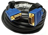 Importer520 50 FT SVGA HD15 SUPER VGA Male to Male M/M MONITOR/LCD/PROJECTOR CABLE projectors and computer flat panel display monitors netflix - HDTV Plasma Televisions LCD LED TV With Ferrites - Blue