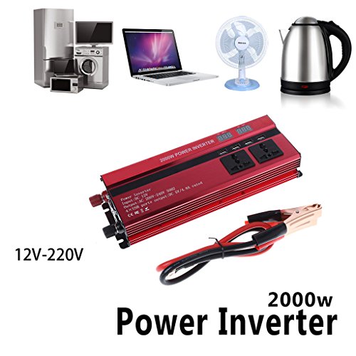 Xumeili 2000W WATT Peak Car LED Power Inverter DC 12V To AC 220V 4 USB Converter Charger - Thumbnail 2