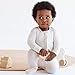 Boody Body Baby EcoWear Long Sleeve Onesie - Soft Blanket Sleeper with Built in Mittens Made from Natural Organic Bamboo - Soft Breathable Eco Fashion for Sensitive Skin - Chalk White, 0-3 Months
