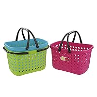 Pekky Small Plastic Handle Baskets, 3 Colors