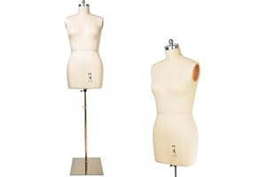 lavandeform Female Sewing Mannequin, Size14 Professional Dress Form for Display and Tailor DesignSewing Mannequin Foam Body for Pinning.Height Adjustable Torso with Stable Metal Base. (Beige, 14)