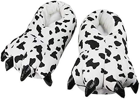 Unisex Adults Cartoon Paw Shoes Plush Dinosaur Claw Slippers Winter Warm Home Fuzzy Monster Slippers Halloween Animal Costume