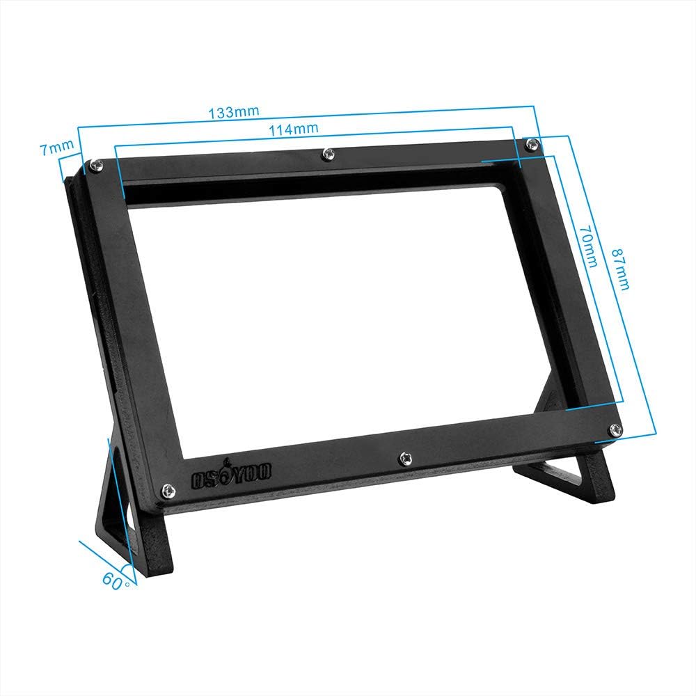 OSOYOO Protective Case Stand Holder for Raspberry Pi 5 Inch DSI Touch Screen LCD Display, Clear, Case for 5" DSI - Image 3