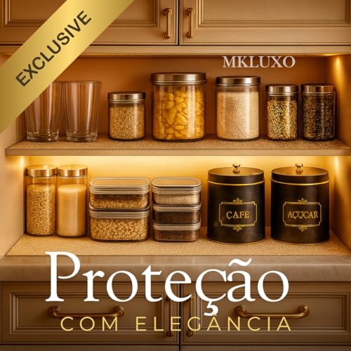 Kit 2 Unidades Forro Protetor para Gaveta de Cozinha Antiderrapante Armario Prateleira Multiuso Dispensa Lavável Recortável Casa Garagem Banheiro Geladeira Fácil de Limpar Mesa (Bege Claro)