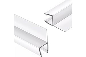 ELYXIAN 2 Pack Frameless Shower Door Side Seal Strip, 3/8" X 78" Shower Glass Door Side Seal Strip Suitable for 3/8 Inch (10mm) Glass Door Seal