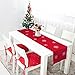 OurWarm Embroidered Christmas Table Runners with White Snowflake, Red Table Runner Table Linens for Christmas Table Decorations 16x72 Inch