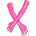 EXLATEX Latex Rubber Black Long Gloves Club Outfits Accessory Plus Size
