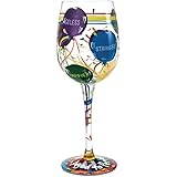 Lolita Aged to Perfection Birthday Artisan Painted Wine Glass