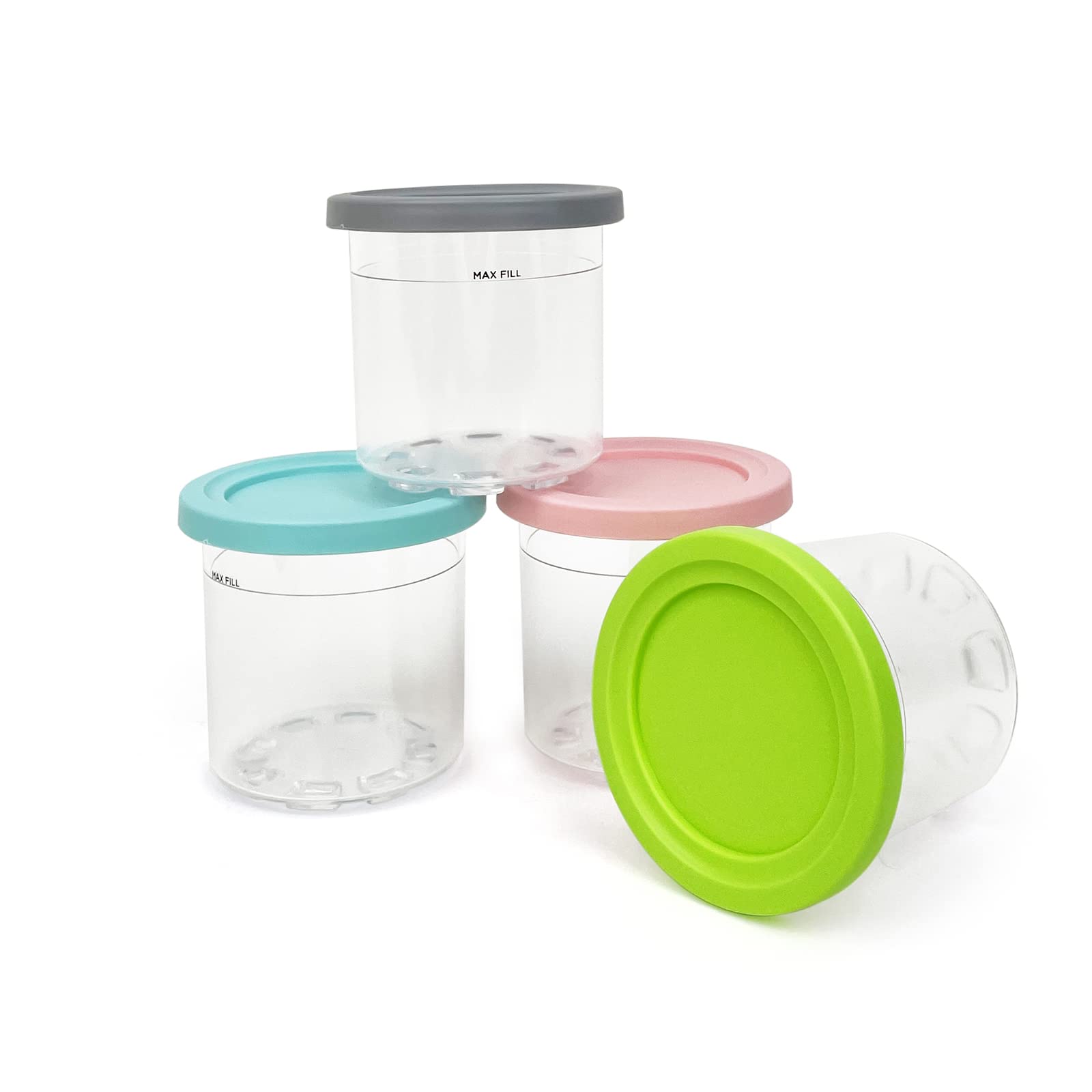 CUTIECLUB Dessert Tubs 4PCS Ice Cream Pints Containers and Lids for Ninja Creami NC301 NC300UK NC299AMZ Series Creami Ice Cream Makers