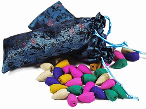 wangstar 150Pcs Backflow Incense Cones 10 Mixed Natural Scents Waterfall Incense Green Tea Osmanthus Jasmine Lavender Rose Sandalwood Cherry Blossoms Tulip Agarwood Indian