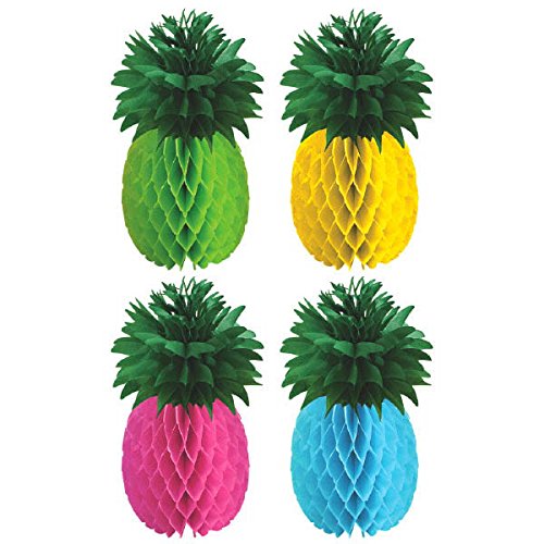 Tropical Luau Hawaiian Summer Party Supply Pack for 50 with Decorations Includes Plates, Napkins, Cups, Hibiscus Table Centerpiece, Hibiscus Garland, and Pineapple Centerpieces! - Thumbnail 5