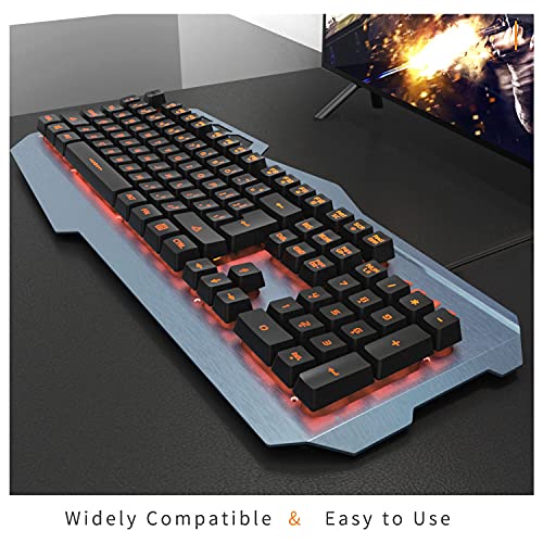 Wired Gaming Keyboard with LED Backlit Gaming Keyboard for PC/laptop/win7/win8/win10 (Black)