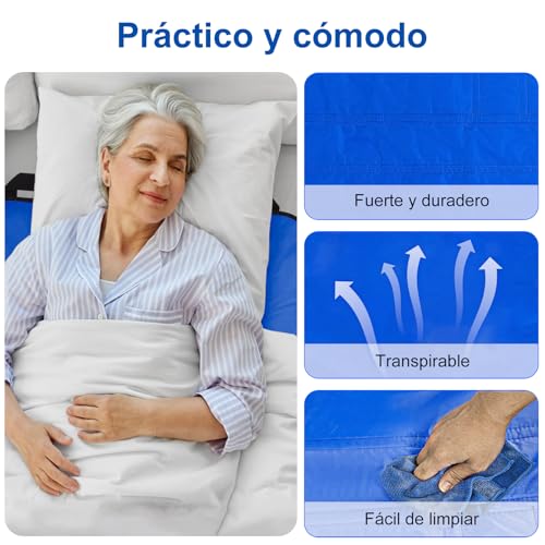 Toketa Manta de Traslado Reutilizable, Colchón de Posicionamiento Impermeable con Ocho Asas Reforzadas, Rotar y Girar al Paciente, lo Que la Hace Muy Adecuada para Cuidar a los Miembros de la Familia